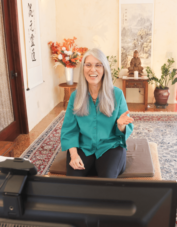 Martha leading a qigong class online